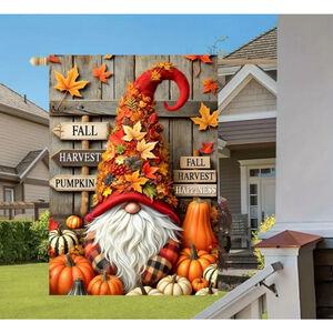 Fall Gnome Garden Flag
